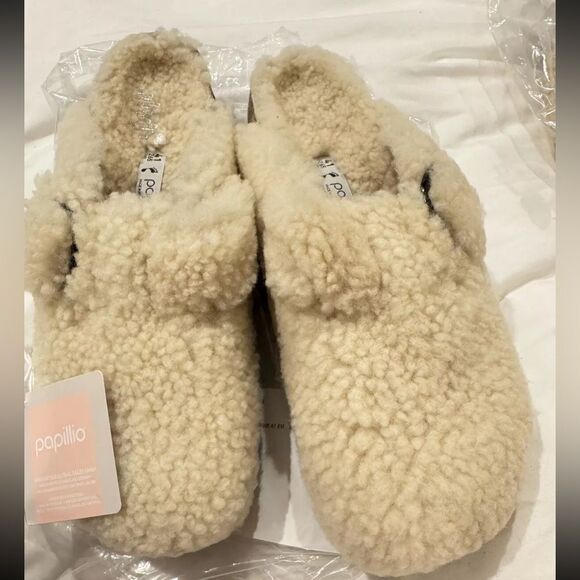 Birkenstock Papillio Slippers Shearling Teddy big buckle NEW - Picture 5 of 7